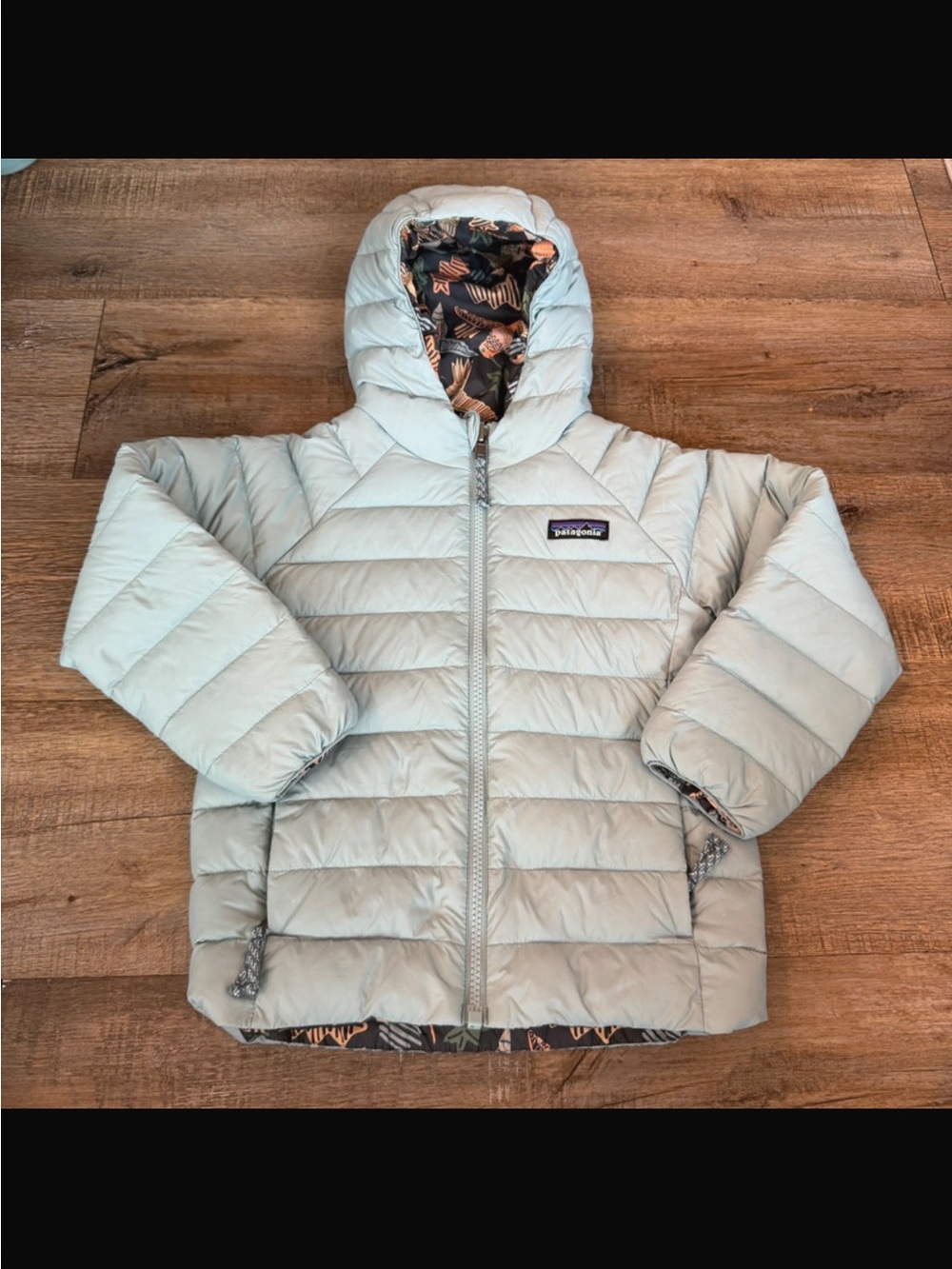 New Patagonia Youth Reversible Down Sweater Hooded Jacket size 5T